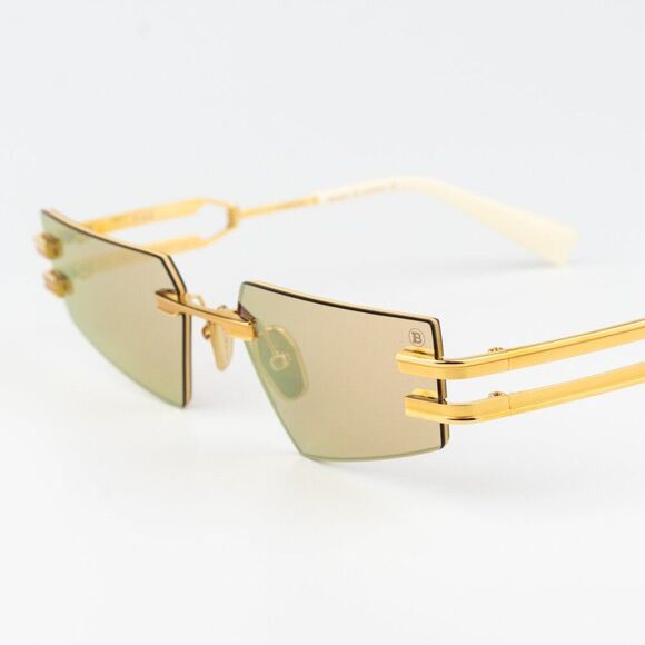 Balmain Women Sunglasses Titanium Gold Brown Geometric FIXE BPS-123D-54 main image 8